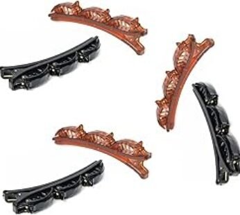 6Pcs Black and Brown Double Layers Twist Band French Braider Hair Tool,Fashion Double Layer Band Twist Plait Clip Front Ha…