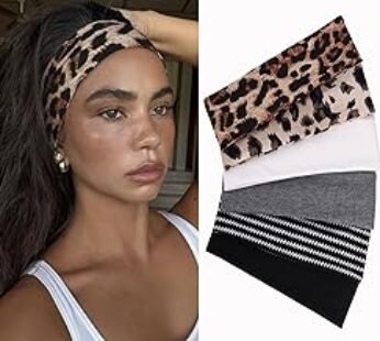 Leeven Fashion Headbands for Women 6 PCS Non Slip Soft Elastic Hair Bands Cute Headband Yoga Running Sports Workout Gym He…
