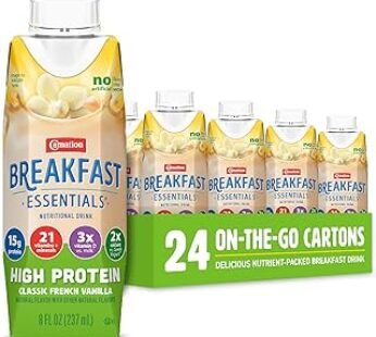 Carnation Breakfast Essentials High Protein Ready-to-Drink, Classic French Vanilla, 8 FL OZ Carton (Pack of 24)