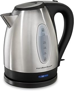 Hamilton Beach Electric Tea Kettle, Water Boiler & Heater, 1.7 Liter, Cordless Serving, 1500 Watts for Fast Boiling, Auto-...